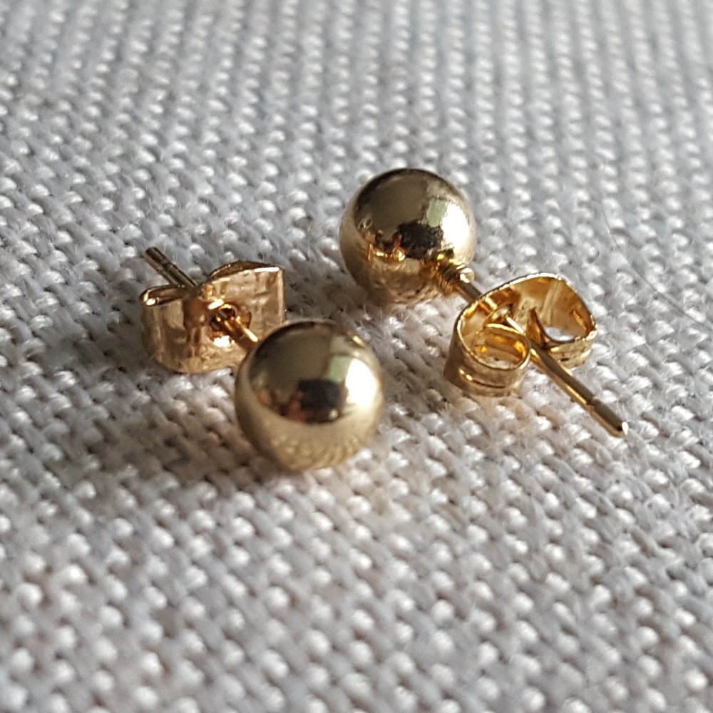 Gold Hard Wear Ball Earrings